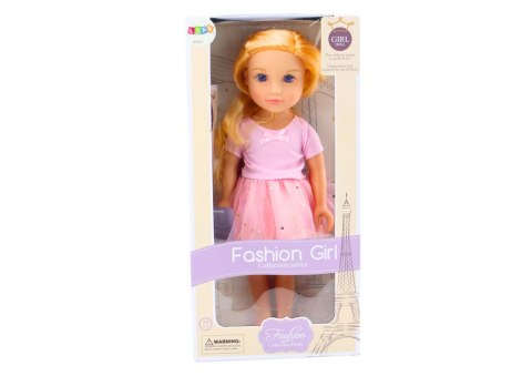 Lalka W Sukience Z Tiulem Różowa Blond Włosy Lalka W Sukience Z Tiulem Różowa Blond Włosy
