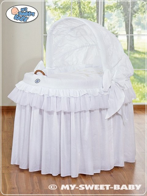 Kosz Mojżesza wiklinowy ze składaną budką- Little Prince Princess biały Kosz Mojżesza wiklinowy ze składaną budką- Little Prince Princess biały