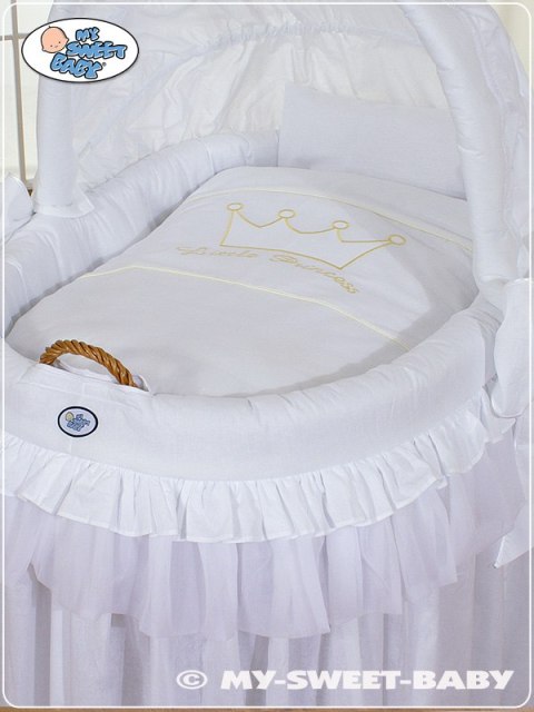 Kosz Mojżesza wiklinowy ze składaną budką- Little Prince Princess biały Kosz Mojżesza wiklinowy ze składaną budką- Little Prince Princess biały