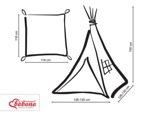 Dwustronna mata do tipi- mini-rozeta miętowa Dwustronna mata do tipi- mini-rozeta miętowa