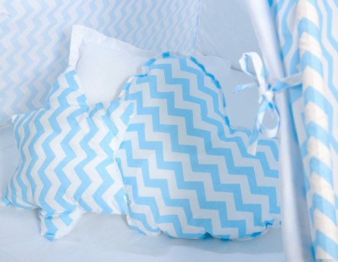 Namiot TIPI dla dzieci + mata + poduszki + zawieszki pióra - Chevron niebieski Namiot TIPI dla dzieci + mata + poduszki + zawieszki pióra - Chevron niebieski