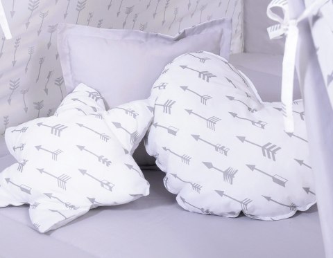 Namiot TIPI dla dzieci + mata + poduszki + zawieszki pióra - Szare strzałki/szary Namiot TIPI dla dzieci + mata + poduszki + zawieszki pióra - Szare strzałki/szary