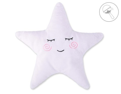 Poduszka przytulanka z minky Little STAR z grzechotką- biała Poduszka przytulanka z minky Little STAR z grzechotką- biała