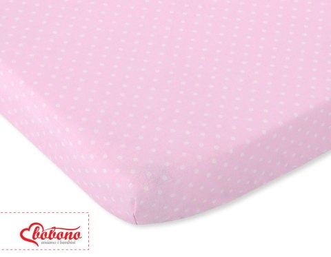 Prześcieradło bawełna 120x60cm kropki na różu Prześcieradło bawełna 120x60cm kropki na różu