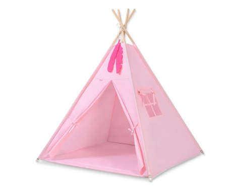 Namiot TIPI dla dzieci + mata + poduszki + zawieszki pióra - różowy Namiot TIPI dla dzieci + mata + poduszki + zawieszki pióra - różowy