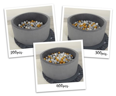 Suchy basen minky H-40 cm z piłkami 200szt.- ciemnoszary Suchy basen minky H-40 cm z piłkami 200szt.- ciemnoszary