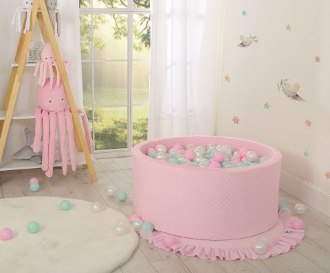 Suchy basen minky H-40 cm z piłkami 200szt.- różowy Suchy basen minky H-40 cm z piłkami 200szt.- różowy