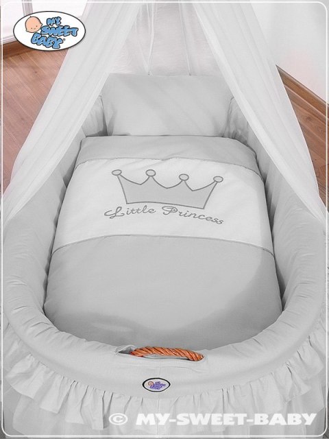 Kosz Mojżesza wiklinowy z baldachimem- Little Prince Princess szary Kosz Mojżesza wiklinowy z baldachimem- Little Prince Princess szary