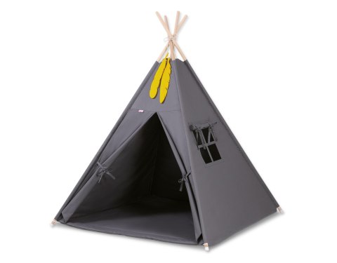 Namiot TIPI dla dzieci +mata + zawieszki pióra - antracyt Namiot TIPI dla dzieci +mata + zawieszki pióra - antracyt