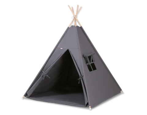 Namiot TIPI dla dzieci +mata + zawieszki pióra - antracyt Namiot TIPI dla dzieci +mata + zawieszki pióra - antracyt