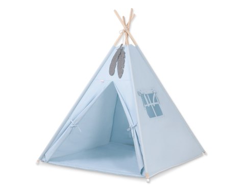 Namiot TIPI dla dzieci +mata + zawieszki pióra - niebieski Namiot TIPI dla dzieci +mata + zawieszki pióra - niebieski