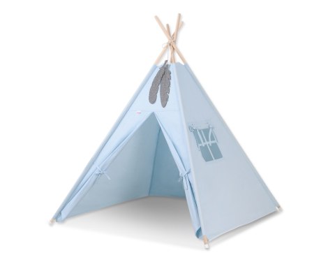 Namiot Tipi dla dzieci + zawieszki pióra - niebieski Namiot Tipi dla dzieci + zawieszki pióra - niebieski