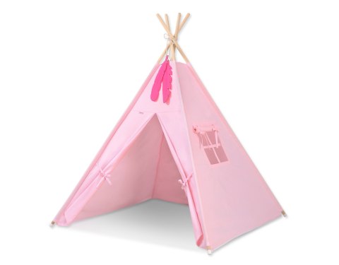 Namiot Tipi dla dzieci + zawieszki pióra - różowy Namiot Tipi dla dzieci + zawieszki pióra - różowy