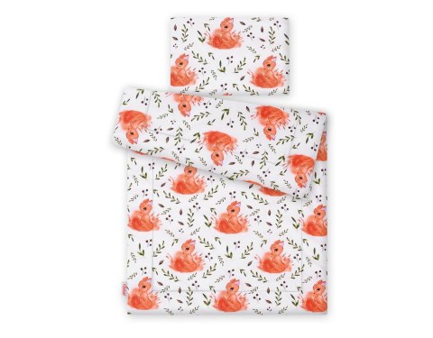 Komplet pościeli dla dzieci z wypełnieniem 120x90cm - wiewiórki białe Komplet pościeli dla dzieci z wypełnieniem 120x90cm - wiewiórki białe