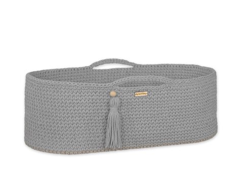 Kosz Mojżesza BOHO bawełniany Handmade z materacykiem - ciemny szary Kosz Mojżesza BOHO bawełniany Handmade z materacykiem - ciemny szary