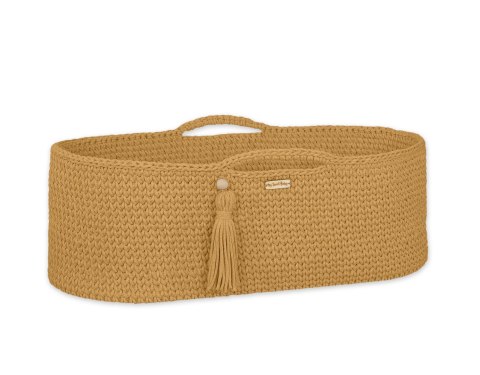 Kosz Mojżesza BOHO bawełniany Handmade z materacykiem - musztardowy Kosz Mojżesza BOHO bawełniany Handmade z materacykiem - musztardowy