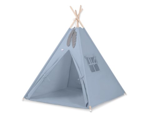 Namiot TIPI dla dzieci +mata + zawieszki pióra - brudny niebieski Namiot TIPI dla dzieci +mata + zawieszki pióra - brudny niebieski