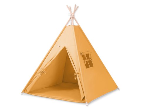 Namiot TIPI dla dzieci +mata + zawieszki pióra - musztardowy Namiot TIPI dla dzieci +mata + zawieszki pióra - musztardowy