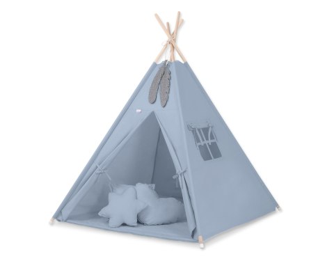 Namiot Tipi dla dzieci + zawieszki pióra - brudny niebieski Namiot Tipi dla dzieci + zawieszki pióra - brudny niebieski