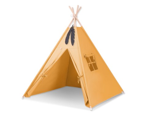 Namiot Tipi dla dzieci + zawieszki pióra - musztardowy Namiot Tipi dla dzieci + zawieszki pióra - musztardowy