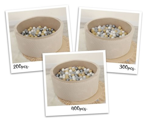 Suchy basen minky H-40 cm z piłkami 200szt.- beżowy Suchy basen minky H-40 cm z piłkami 200szt.- beżowy