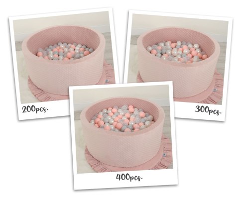 Suchy basen minky H-40 cm z piłkami 200szt.- brudny różowy Suchy basen minky H-40 cm z piłkami 200szt.- brudny różowy