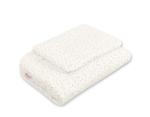 Komplet pościeli dla niemowląt z wypełnieniem 2-cz 75x100cm NEWBORN - mini gwiazdki złote Komplet pościeli dla niemowląt z wypełnieniem 2-cz 75x100cm NEWBORN - mini gwiazdki złote