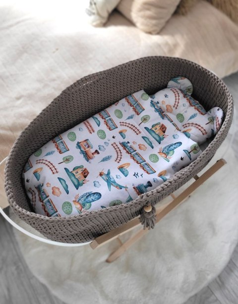 Kosz Mojżesza BOHO Handmade ze stojakiem - mocca Kosz Mojżesza BOHO Handmade ze stojakiem - mocca