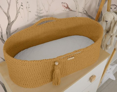 Kosz Mojżesza BOHO Handmade ze stojakiem - musztardowy Kosz Mojżesza BOHO Handmade ze stojakiem - musztardowy