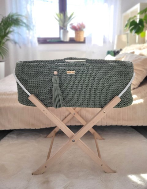 Kosz Mojżesza BOHO Handmade ze stojakiem - pistacja Kosz Mojżesza BOHO Handmade ze stojakiem - pistacja
