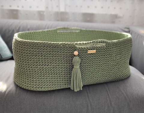 Kosz Mojżesza BOHO Handmade ze stojakiem - pistacja Kosz Mojżesza BOHO Handmade ze stojakiem - pistacja
