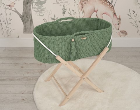 Kosz Mojżesza BOHO Handmade ze stojakiem - pistacja Kosz Mojżesza BOHO Handmade ze stojakiem - pistacja