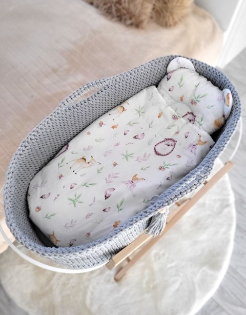 Kosz Mojżesza BOHO Handmade ze stojakiem - szary Kosz Mojżesza BOHO Handmade ze stojakiem - szary
