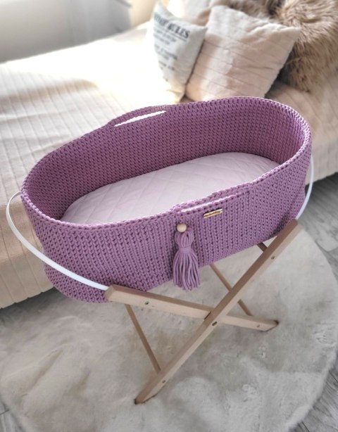 Kosz Mojżesza BOHO bawełniany Handmade z materacykiem - lawendowy Kosz Mojżesza BOHO bawełniany Handmade z materacykiem - lawendowy