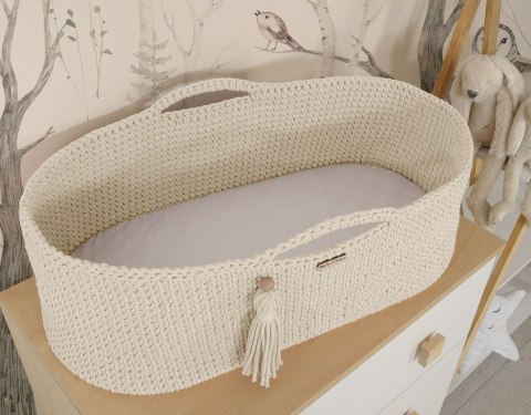 Kosz Mojżesza BOHO bawełniany Handmade z materacykiem - śmietanka Kosz Mojżesza BOHO bawełniany Handmade z materacykiem - śmietanka