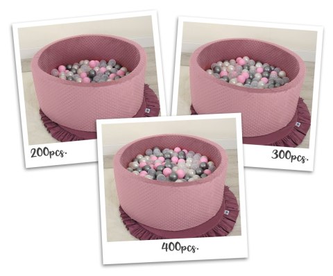 Suchy basen minky H-40 cm z piłkami 200szt.- róż retro Suchy basen minky H-40 cm z piłkami 200szt.- róż retro