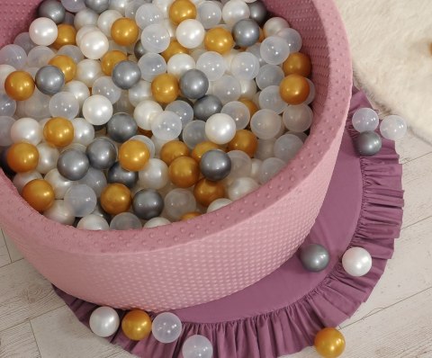 Suchy basen minky H-40 cm z piłkami 200szt.- róż retro Suchy basen minky H-40 cm z piłkami 200szt.- róż retro