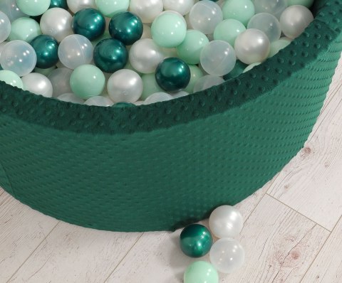 Suchy basen minky H-40 cm z piłkami 200szt.- zieleń butelkowa Suchy basen minky H-40 cm z piłkami 200szt.- zieleń butelkowa
