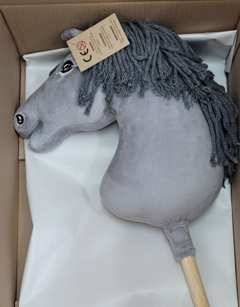 Hobby Horse Duży koń na kiju Premium - siwy z siwą grzywą A3 Hobby Horse Duży koń na kiju Premium - siwy z siwą grzywą A3