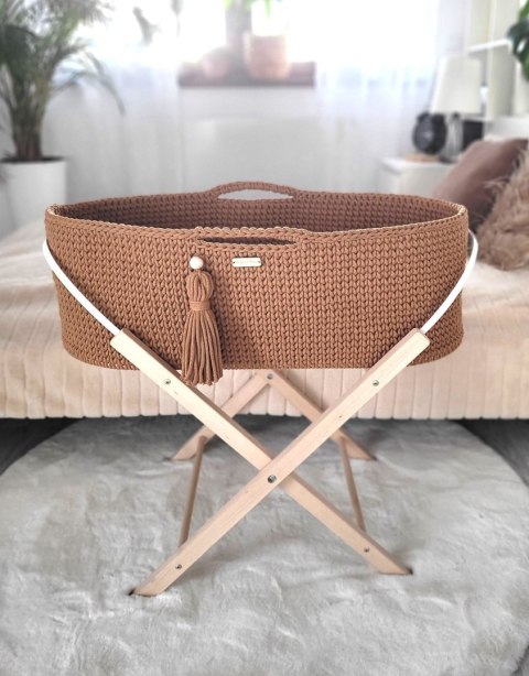 Kosz Mojżesza BOHO Handmade ze stojakiem - caramel Kosz Mojżesza BOHO Handmade ze stojakiem - caramel