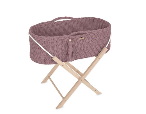 Kosz Mojżesza BOHO Handmade ze stojakiem - mauve Kosz Mojżesza BOHO Handmade ze stojakiem - mauve