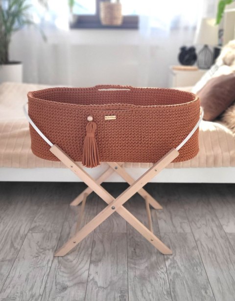 Kosz Mojżesza BOHO bawełniany Handmade z materacykiem - terracotta Kosz Mojżesza BOHO bawełniany Handmade z materacykiem - terracotta