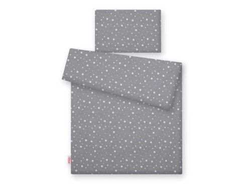 Pościel dla dzieci 2-częściowa bawełniana 135x100 - mini gwiazdki białe na szarym Pościel dla dzieci 2-częściowa bawełniana 135x100 - mini gwiazdki białe na szarym