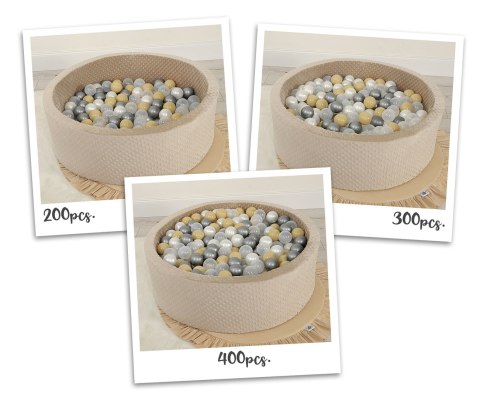 Suchy basen minky H-30 cm z piłkami 300szt. - beżowy Suchy basen minky H-30 cm z piłkami 300szt. - beżowy