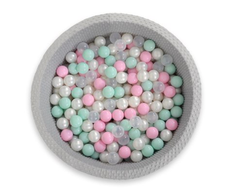 Suchy basen minky H-30 cm z piłkami 300szt. - jasnoszary Suchy basen minky H-30 cm z piłkami 300szt. - jasnoszary