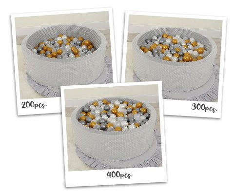 Suchy basen minky H-30 cm z piłkami 300szt. - jasnoszary Suchy basen minky H-30 cm z piłkami 300szt. - jasnoszary
