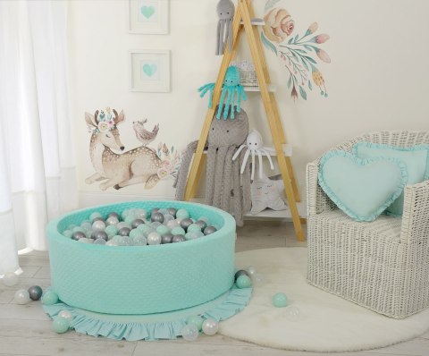 Suchy basen minky H-30 cm z piłkami 300szt. - miętowy Suchy basen minky H-30 cm z piłkami 300szt. - miętowy