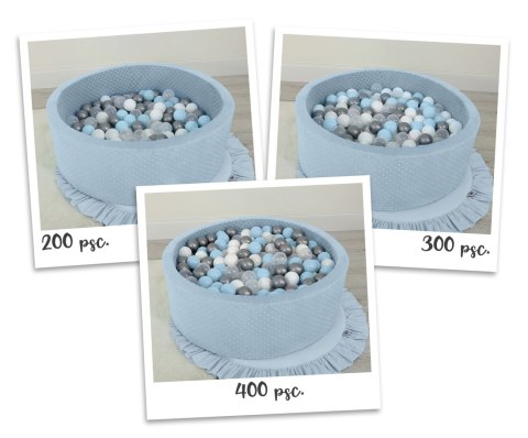 Suchy basen minky H-30 cm z piłkami 300szt. - misty blue Suchy basen minky H-30 cm z piłkami 300szt. - misty blue