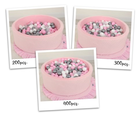 Suchy basen minky H-30 cm z piłkami 300szt. - różowy Suchy basen minky H-30 cm z piłkami 300szt. - różowy