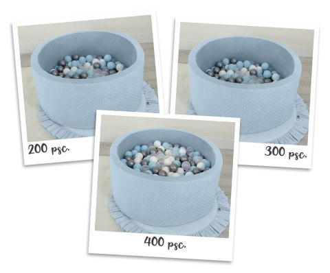Suchy basen minky H-40 cm z piłkami 200szt.- misty blue Suchy basen minky H-40 cm z piłkami 200szt.- misty blue